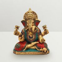 Pure Divine Sitting Ganesha With Lotus