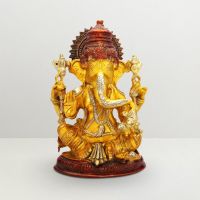 Pure Divine Sitting Lord Ganesha Golden Yellow