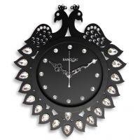 Random Black Diamond Peacock Wall Clock