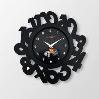 Random Black Eco Numbers Wall Clock