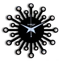 Random Jewel 24 Carat Black Wall Clock