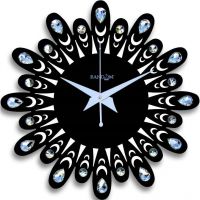 Random Jewel Floral Black Wall Clock