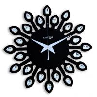 Random Jewel Leaf Black Wall Clock