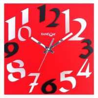 Random Time Zone Red Wall Clock