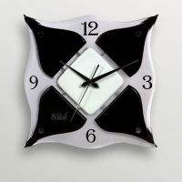 Safal Quartz Four Dome Beauty Wall Clock Black And White