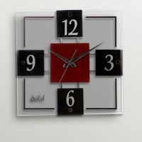 Safal Quartz Four Squared Beauty Wall Clock Black And Red