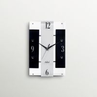 Safal Quartz Rectangular Black And White Wall Clock