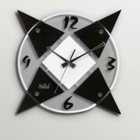 Safal Quartz Star Shaped Beauty Wall Clock Black And White