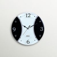 Safal Quartz Three Cut Black And White Wall Clock