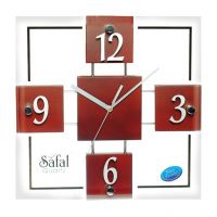 Safal Quartz Wall Clock White & Brown