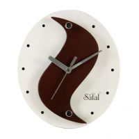 Safal Quartz Wall Clock White & Brown