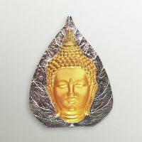 Shilp Leaf 3D Buddha Face Antique Sliver And Gold