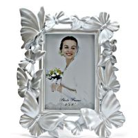 Simply Chic Butterfly Photo Frame White & Silver