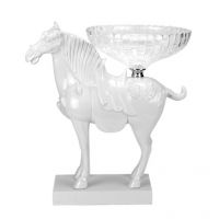 Simply Chic Horse Figurine With Glass Bowl Large