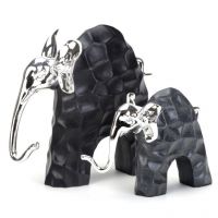 Simply Chic Mother & Baby Elephants Black & Silver