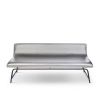 Tube Style Emelie Three Seater Sofa Black And Silver