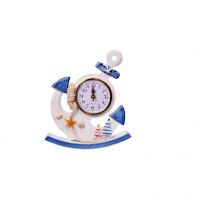 Vibgyor Sphere Blue And White Adecorative Table Clock In Wood