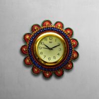 eCraftIndia Round Papier Mache Wall Clock