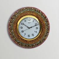 eCraftindia Papiermache Kundan Studded Wall Clock