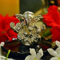 AG Small Ganesha On Round Wooden Lotus