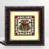 Aapno Rajasthan Dual Peacock Motif Marble Wall Clock