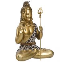 Aapno Rajasthan Fine Gold Finish Lord Shiva Idol Showpiece