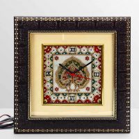 Aapno Rajasthan Marble Wall Clock With Dual Dancing Peacock Motif