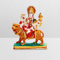 Aapno Rajasthan Sherawali Durga Maa Idol With Hand Painted Motifs