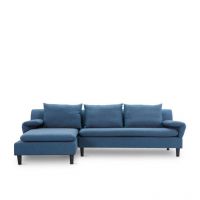 Afydecor Mid Century Modern L Shape Sofa Blue