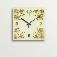 ArtEdge White Flower Design Laser Cut Work Wall Clock