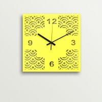 ArtEdge Yellow Geometric Design Laser Cut Work Wall Clock