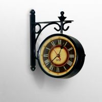 Carnations Vintage 2 Sided Station Clock