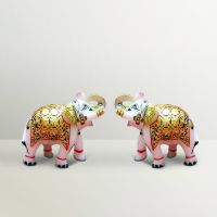 Chitra Handicraft Marble Elephant 2 Pcs