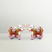 Chitra Handicraft Marble Elephant Multicolor Pair