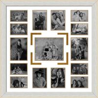 Elegant Arts And Frames 15 Pocket Collage Photo Frame Grey
