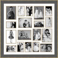 Elegant Arts And Frames 18 Pocket Collage Synthetic Photo Frame Grey