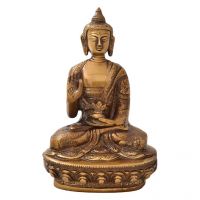 Ethnic Brass Buddha In Healing Pose