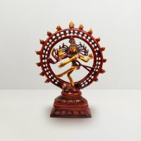 Ethnic Brass Divine Lord Natraj Flame Red