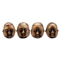 Ethnic Brass Four Side Expressions Face Paper Weight