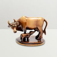 Ethnic Brass Holy Kamdhenu Cow Antique Brown