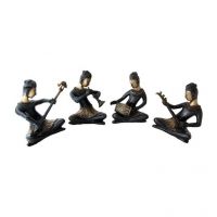 Ethnic Brass Musical Ladies Set of Four Pieces