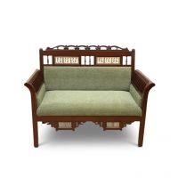 Exclusivelane Hartwell Teak Wood Two Seater Sofa Walnut