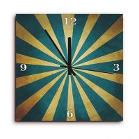 Height Of Designs Blue Gold Wall Clock