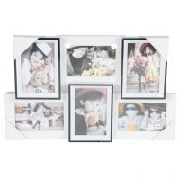 HomeTown Carlin Photo Frame White And Black Lined