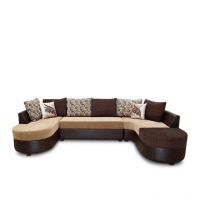 Left Hand Side Cosmos Fabric Lounger Brown