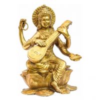 Pure Divine Golden Goddess Saraswati