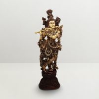 Pure Divine Krishna Standing Golden Figurine
