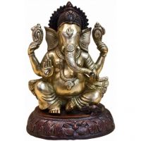Pure Divine Sitting Chaturbhuja Shree Ganesha