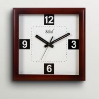 Safal Quartz Black Bold Square Wall Clock