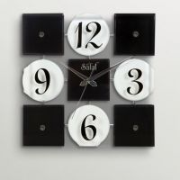 Safal Quartz Round And Square Combo Wall Clock Black And White